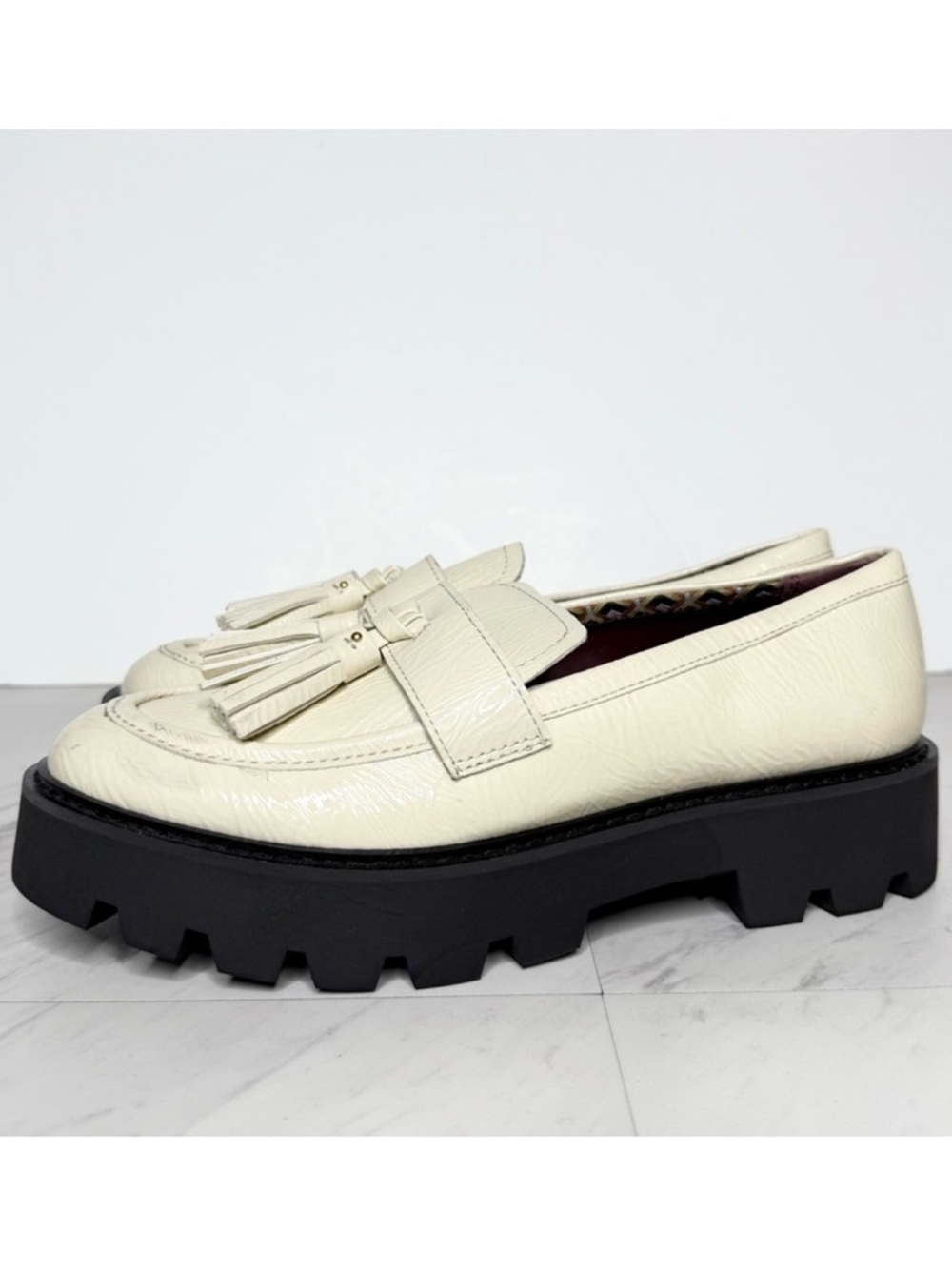 Franco Sarto Balinna Patent Lug Sole Tassel Loafer 7M